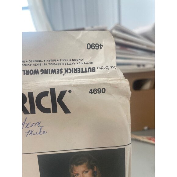 80s Butterick 4690 Vintage Sewing Pattern Size 14-16-18 Misses Blouse Loos CUT - Picture 5 of 6